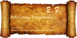Récsey Fernanda névjegykártya